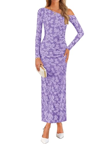 Luxuii Floral Off Shoulder Bodycon Ruched Elegant Party Dress