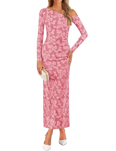 Luxuii Floral Off Shoulder Bodycon Ruched Elegant Party Dress
