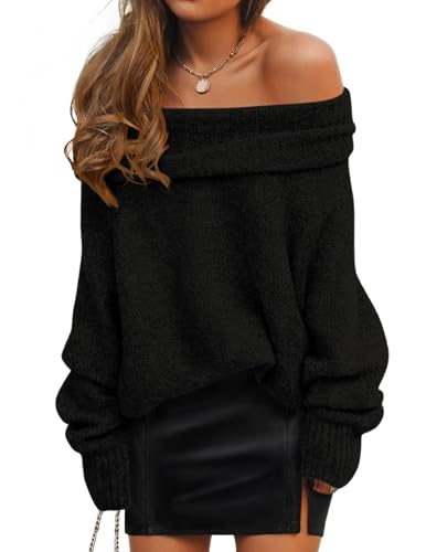 Luxuii Off The Shoulder Fall Sweaters Oversized Pullover Tops