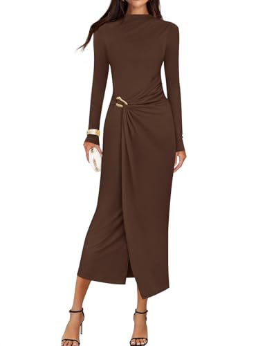 Luxuii Bodycon Mock Neck Wedding Guest Cocktail Party Dresses
