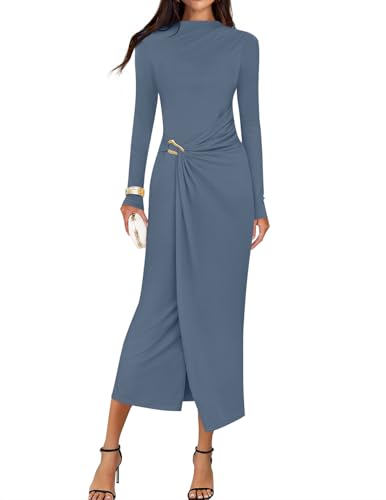 Luxuii Bodycon Mock Neck Wedding Guest Cocktail Party Dresses