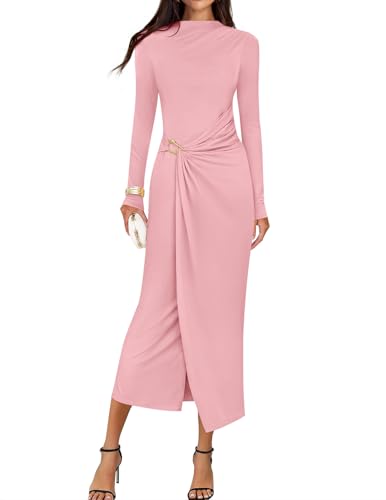 Luxuii Bodycon Mock Neck Wedding Guest Cocktail Party Dresses
