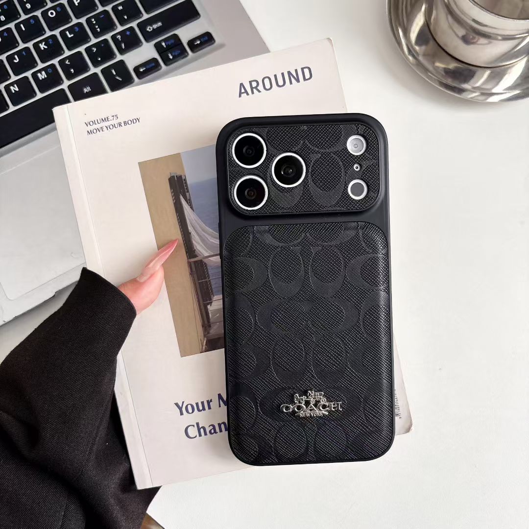 Luxury Monogram Protective iPhone Case – Designer Leather Finish