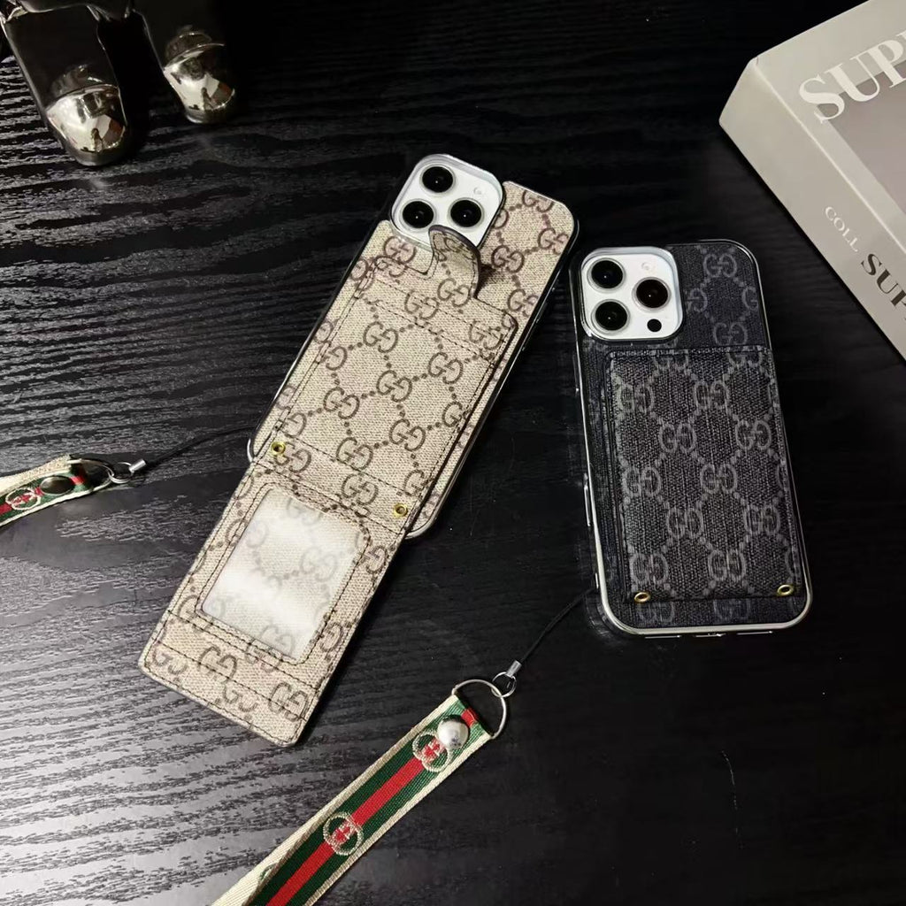 Monogram iPhone Case with Cardholder & Hand Strap