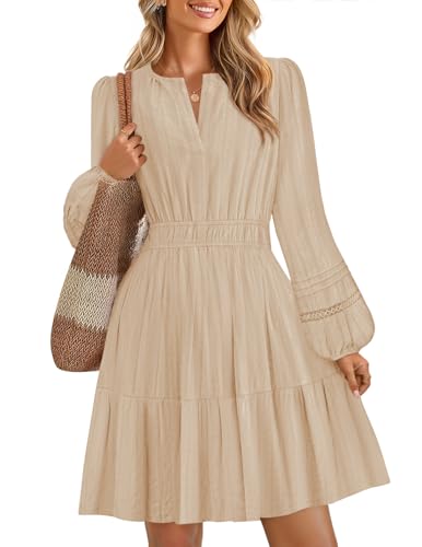 Luxuii Lightweight V Neck High Waist A Line Casual Party Dress