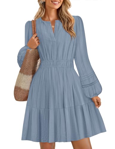 Luxuii Lightweight V Neck High Waist A Line Casual Party Dress