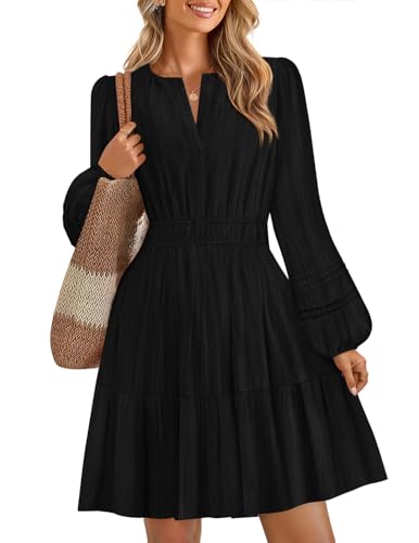 Luxuii Lightweight V Neck High Waist A Line Casual Party Dress