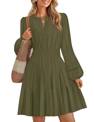 Luxuii Lightweight V Neck High Waist A Line Casual Party Dress