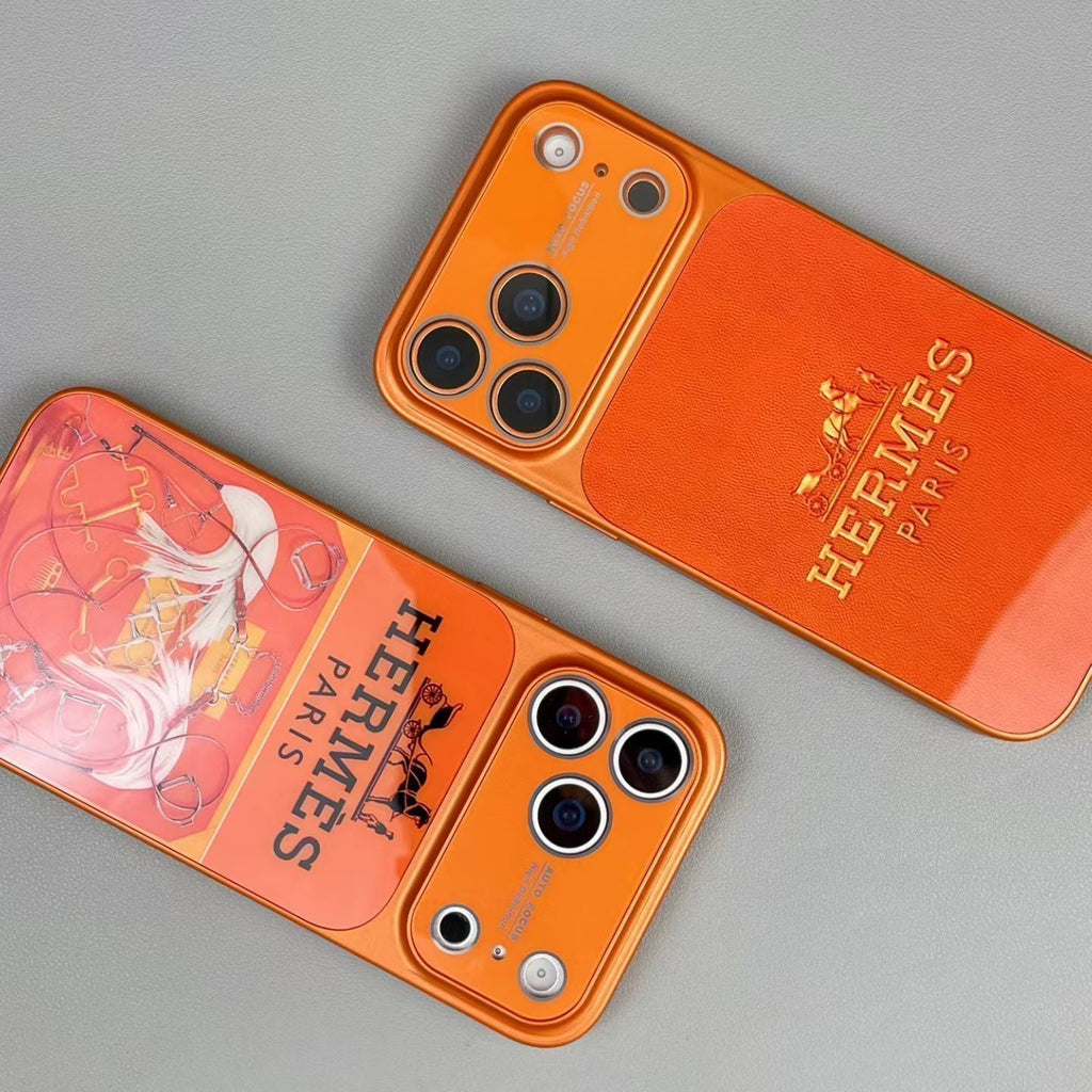 Luxury Orange Horse Carriage MagSafe Phone Case