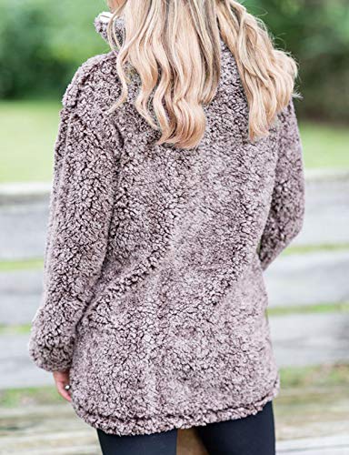 Luxuii Zipper Sherpa Fleece Sweatshirt Pullover