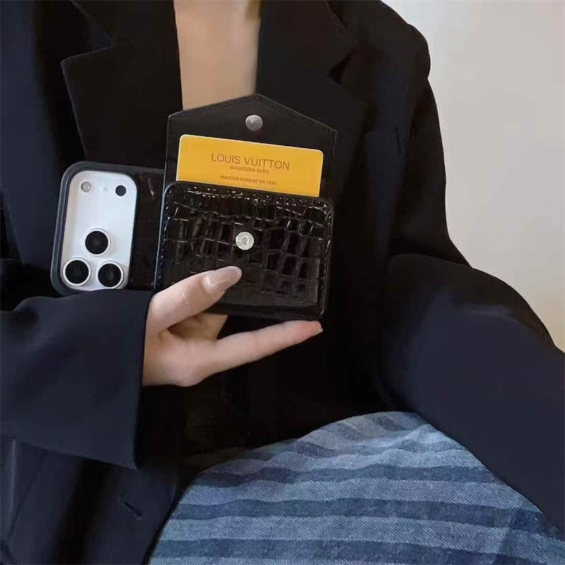 Elegant Phone Case with Card Holder For iPhone 12-17