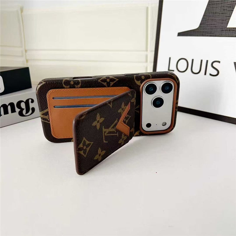 Leather Card Holder Phone Case For iPhone 13-17