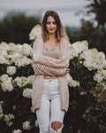 Luxuii Batwing Sleeve Crochet Hollow Cardigan
