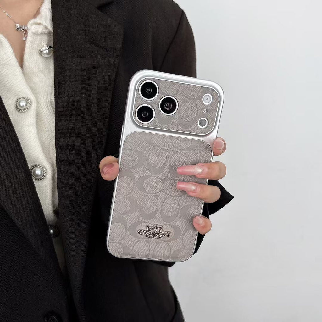 Luxury Monogram Protective iPhone Case – Designer Leather Finish