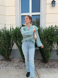 Luxuii  Chiffon Blouses V Neck Swiss Dot Casual Tunic Tops