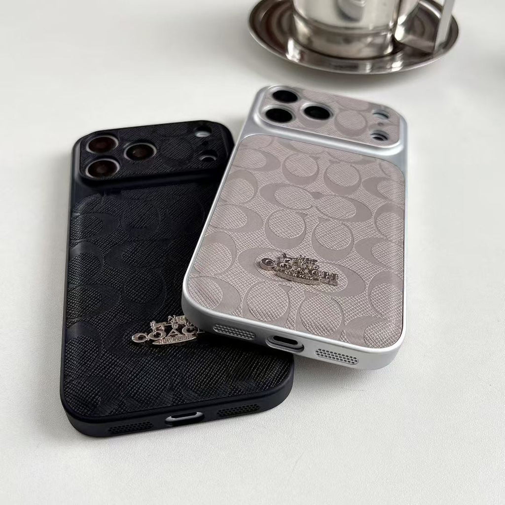 Luxury Monogram Protective iPhone Case – Designer Leather Finish