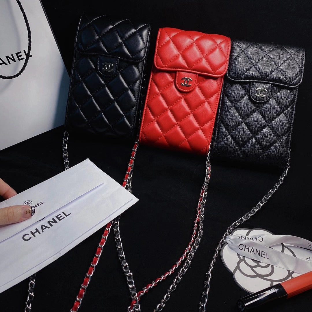 Luxury Quilted Crossbody Card Holder Phone Bag