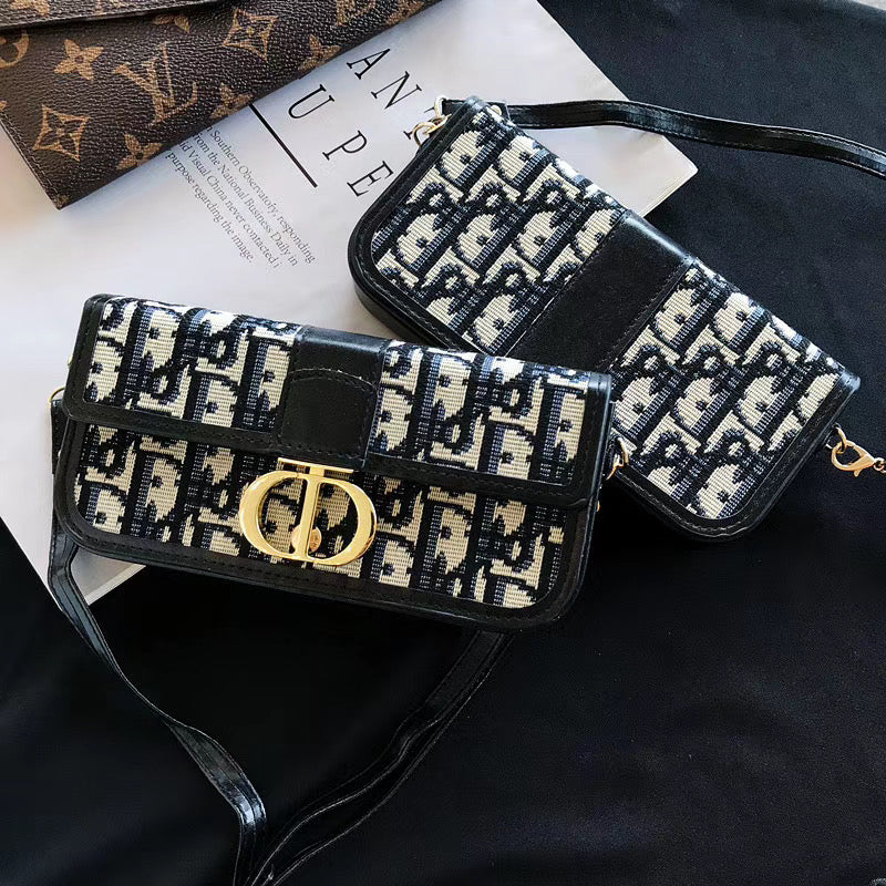 Vintage Monogram Crossbody with Gold Buckle