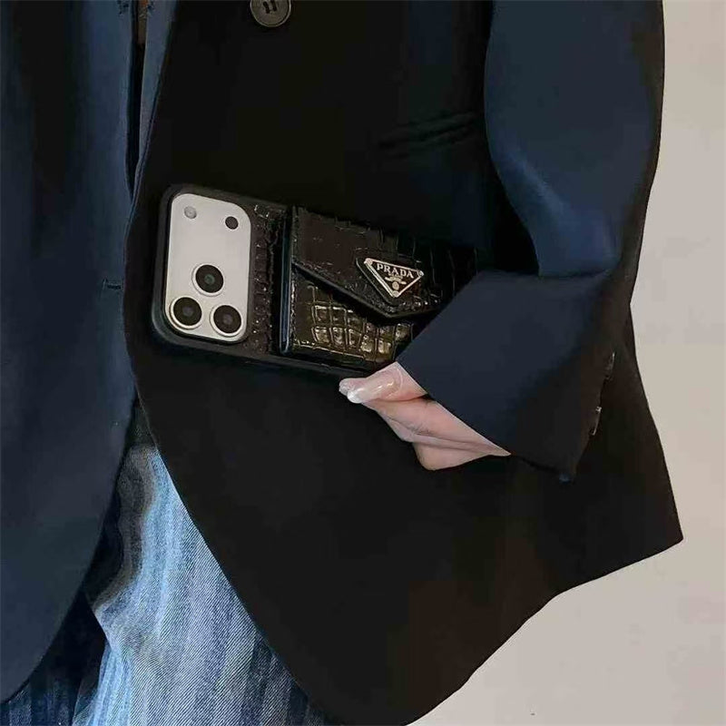 Elegant Phone Case with Card Holder For iPhone 12-17