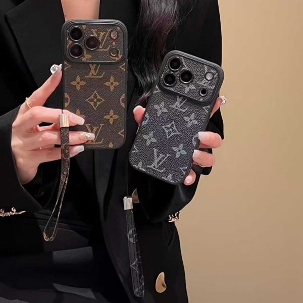 Phone Monogram Case with Strap For iPhone 17 /16 /15 /14