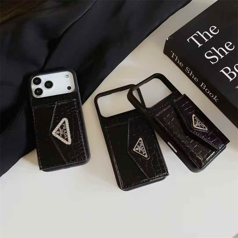 Elegant Phone Case with Card Holder For iPhone 12-17