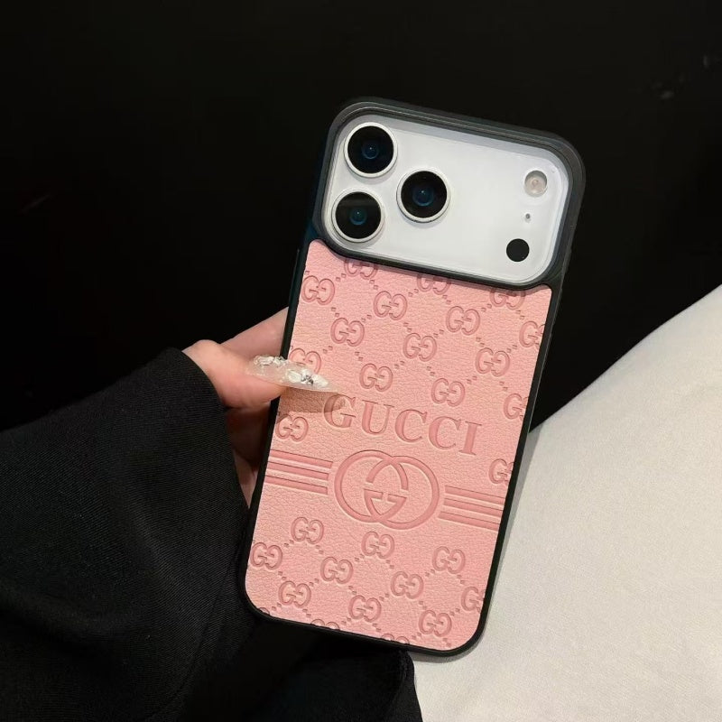 Inspired Monogram Phone Case – Premium Leather Texture Slim Fit Bumper Case