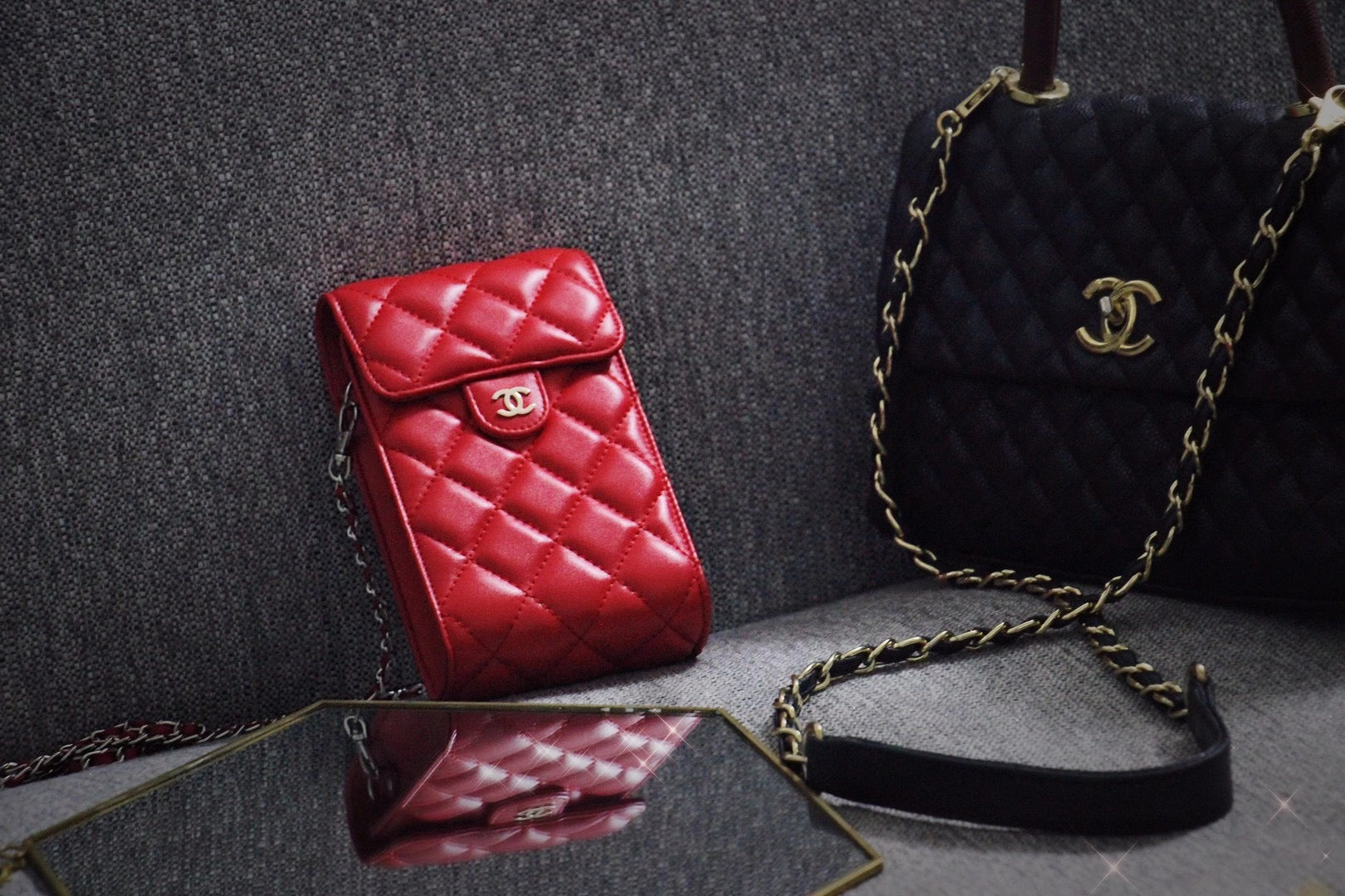 Luxury Quilted Crossbody Card Holder Phone Bag