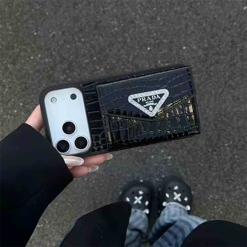 Elegant Phone Case with Card Holder For iPhone 12-17