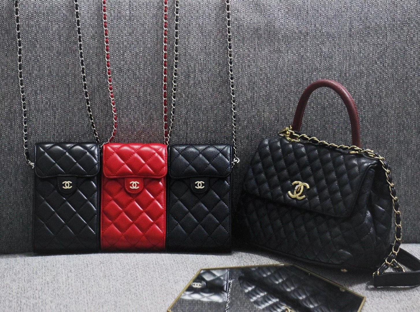 Luxury Quilted Crossbody Card Holder Phone Bag
