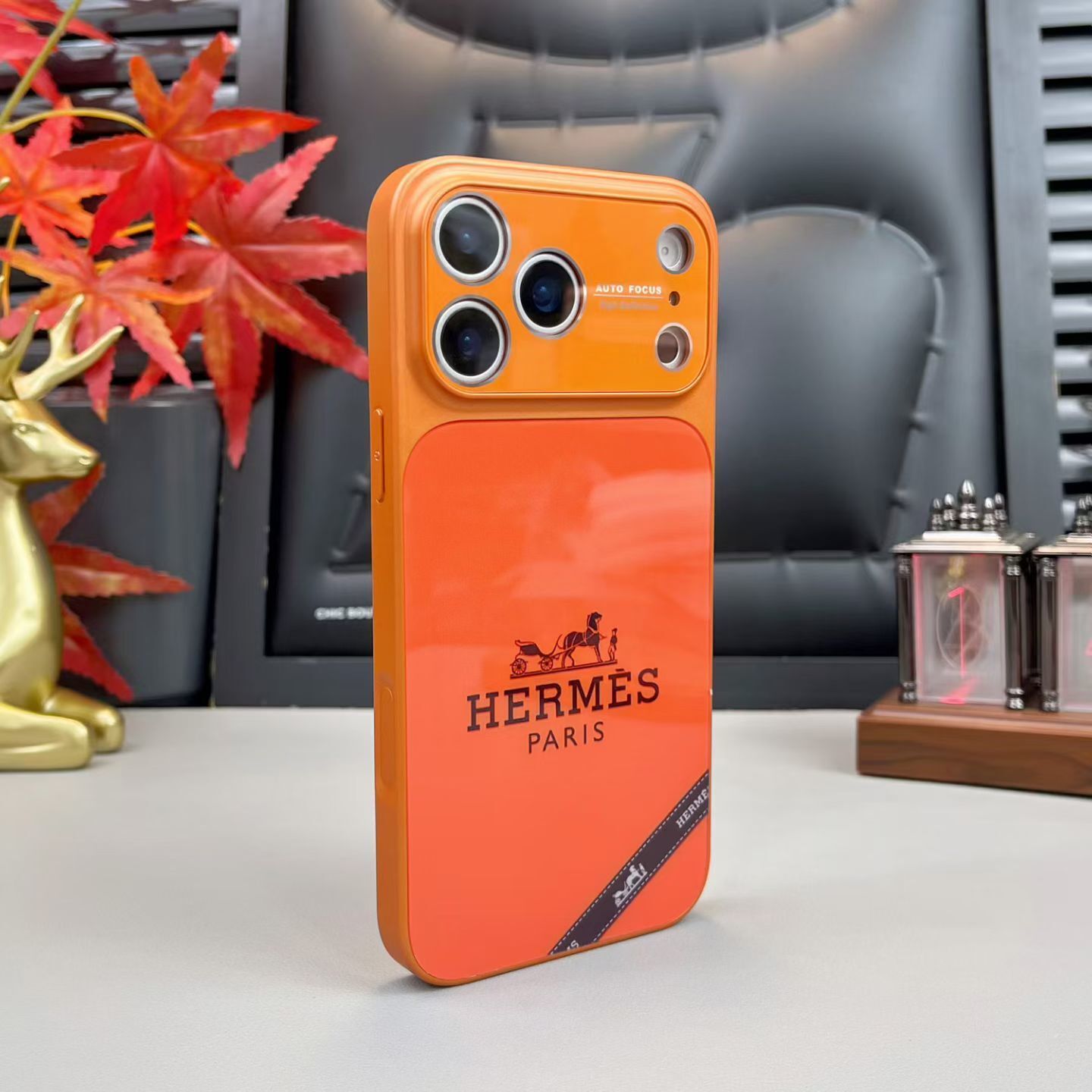 Luxury Orange Horse Carriage MagSafe Phone Case