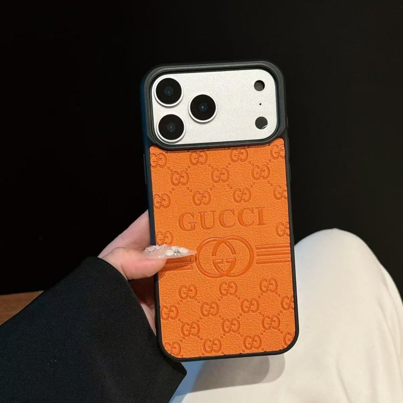 Inspired Monogram Phone Case – Premium Leather Texture Slim Fit Bumper Case