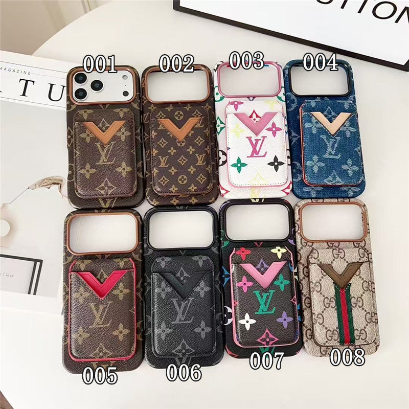 Leather Card Holder Phone Case For iPhone 13-17
