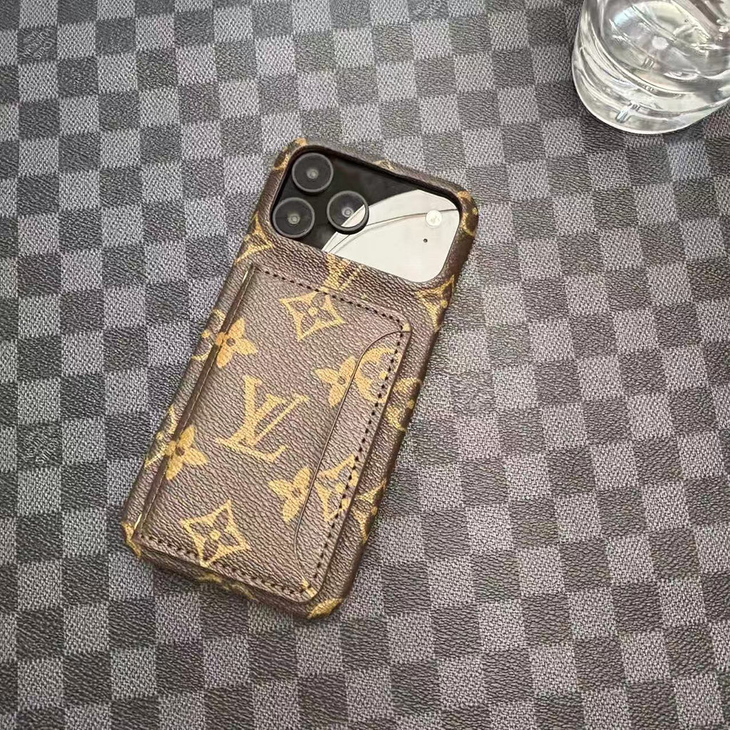 Monogram Leather Phone Case For iPhone 13-17 Series