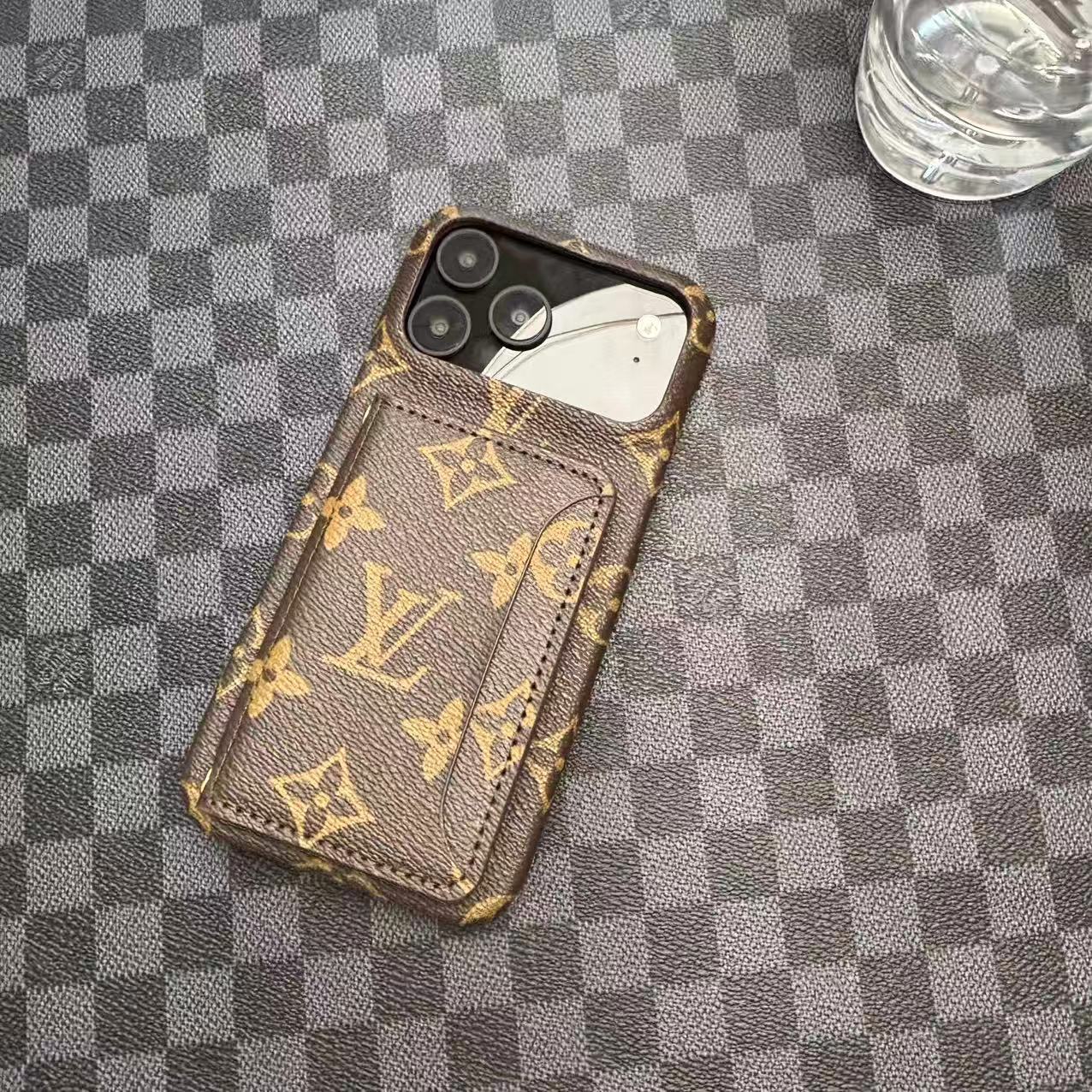 Monogram Leather Phone Case For iPhone 13-17 Series