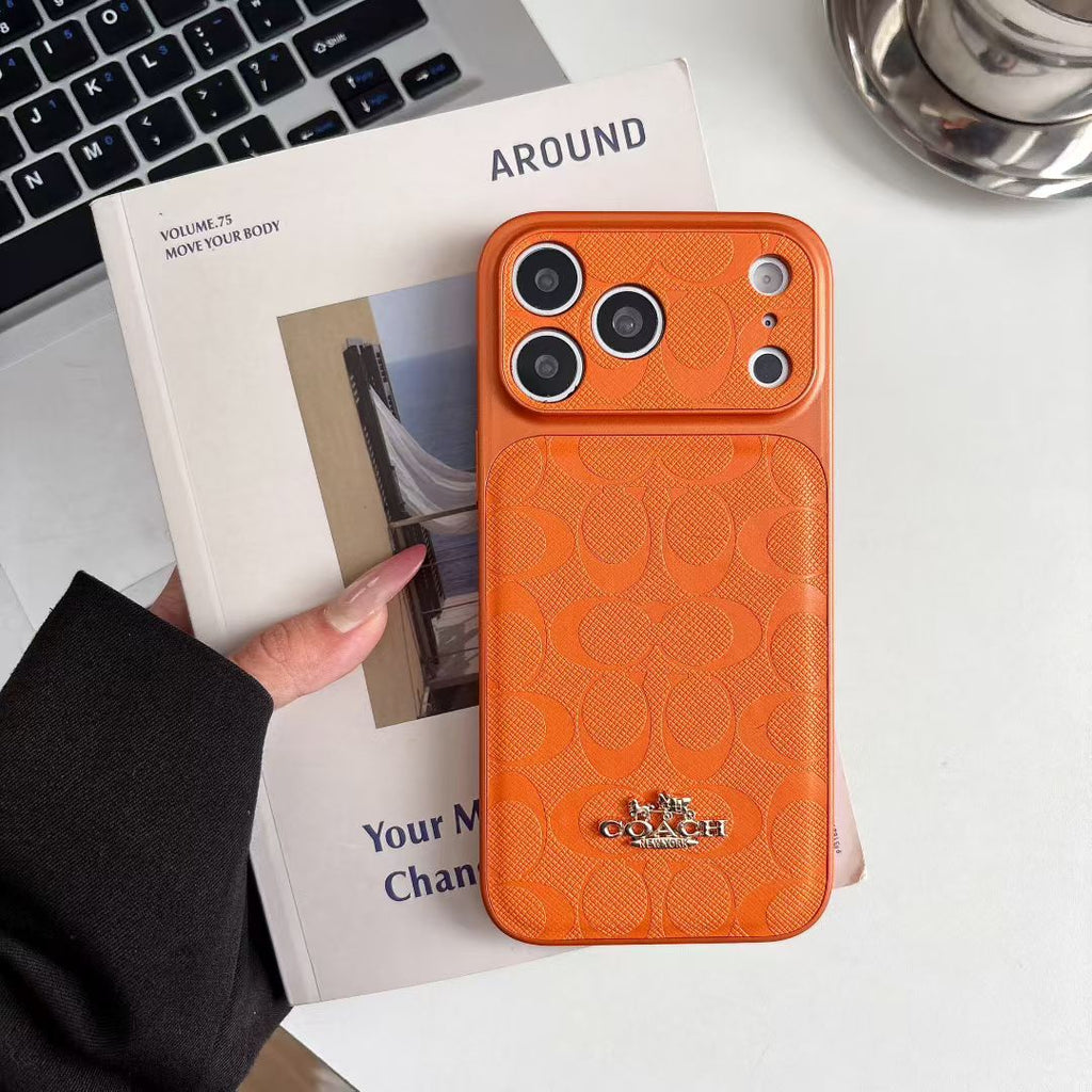 Luxury Monogram Protective iPhone Case – Designer Leather Finish