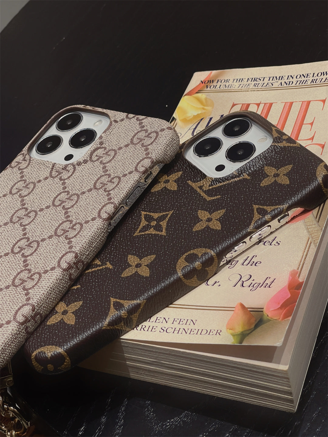 LUXURY CANVAS IPHONE CASE DETACHABLE SILK SCARF WRISTBAND