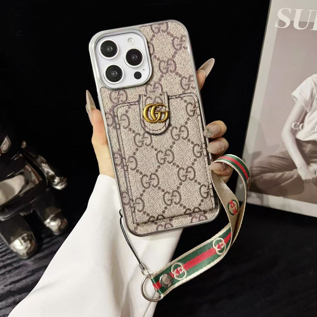 Monogram iPhone Case with Cardholder & Hand Strap