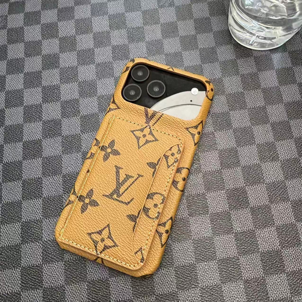 Monogram Leather Phone Case For iPhone 13-17 Series