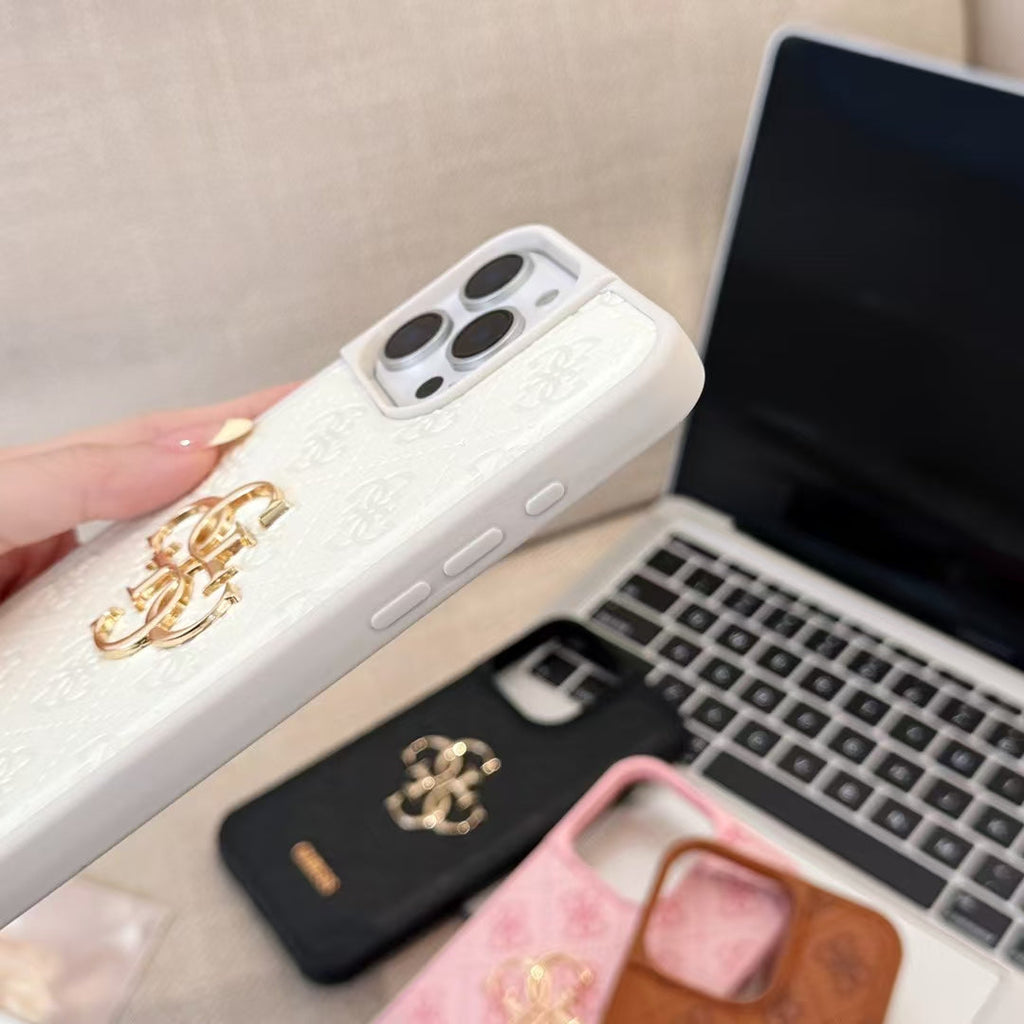 GUESS Monogram Mirror Electroplated Apple iPhone Case