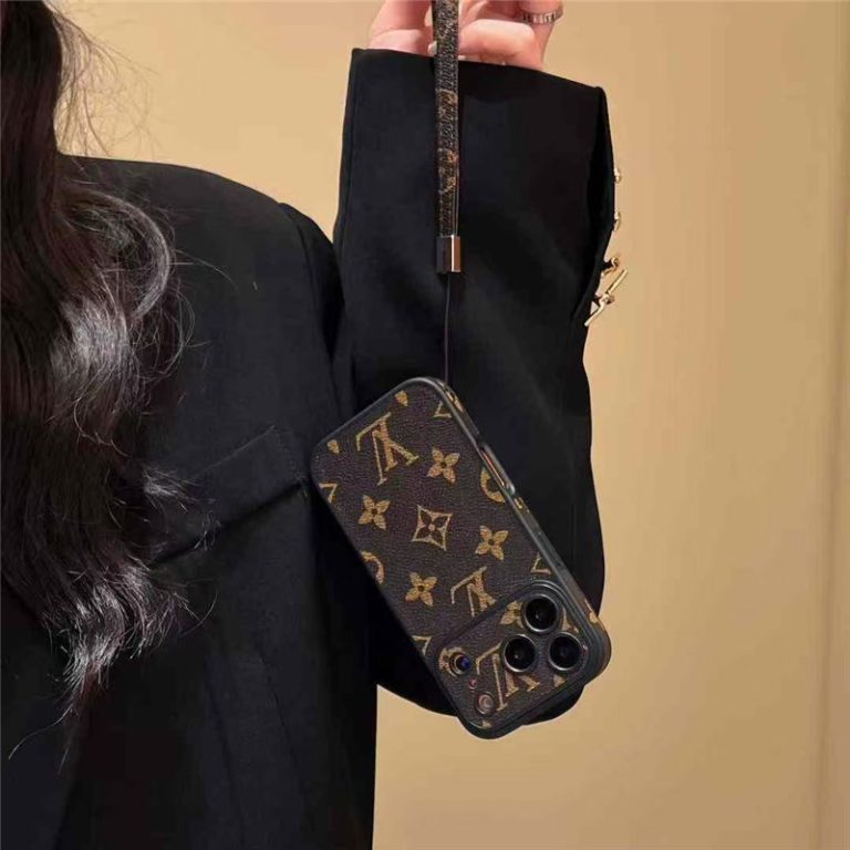 Phone Monogram Case with Strap For iPhone 17 /16 /15 /14
