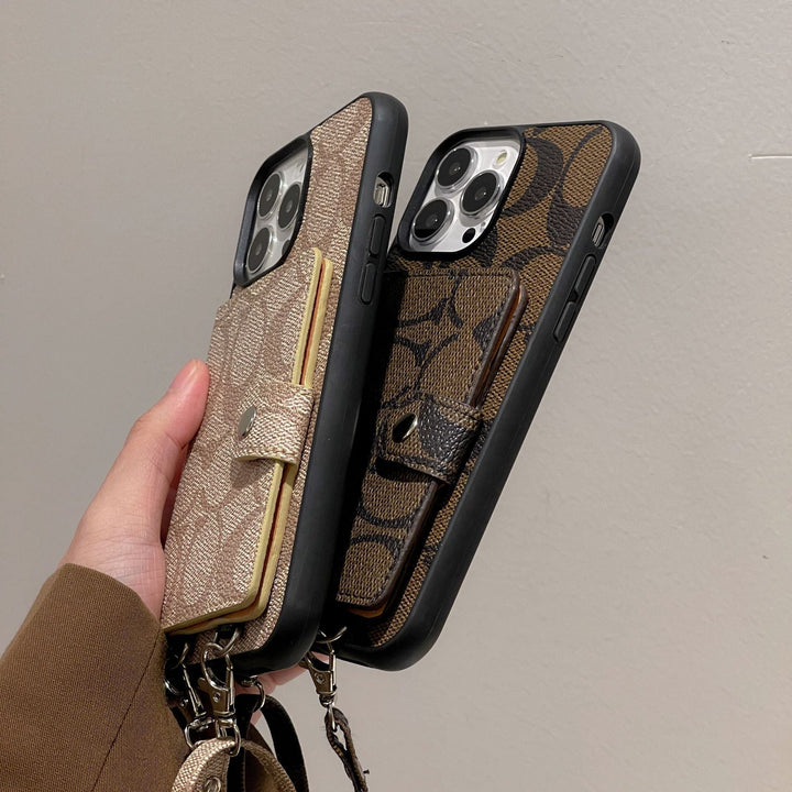 Card Bag Leather Chain iPhone Case