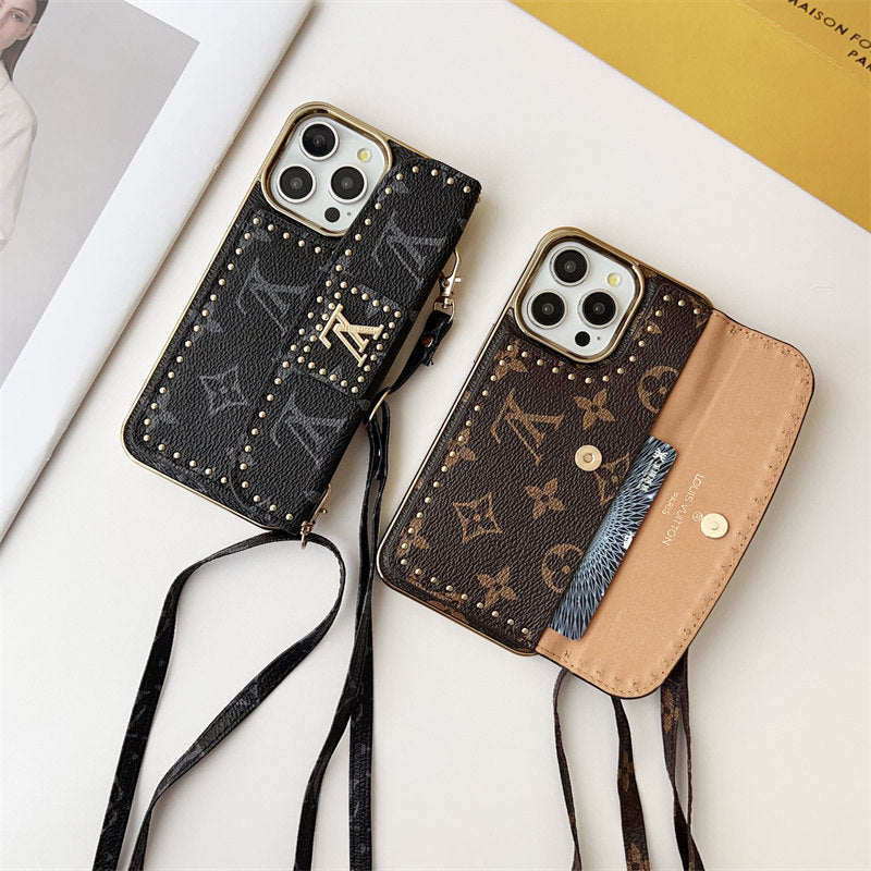Monogram Leather iPhone Case 13-16 Series