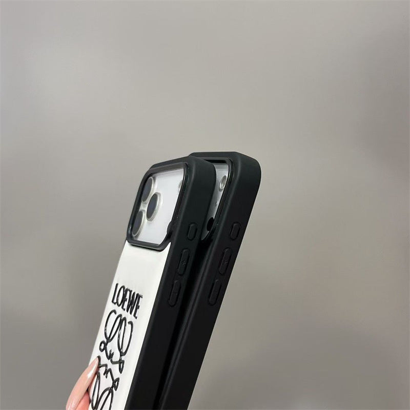 Luxury Inspired Leather iPhone Case with Embossed Anagram Logo