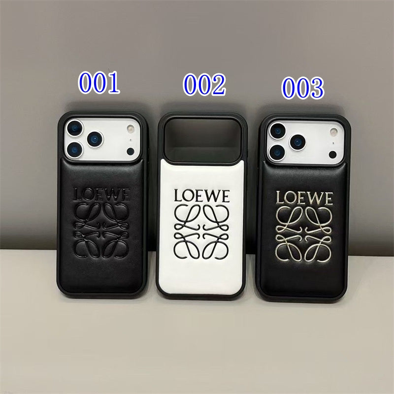 Luxury Inspired Leather iPhone Case with Embossed Anagram Logo