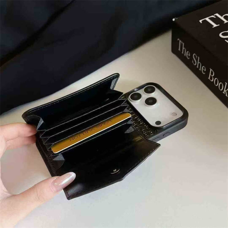Elegant Phone Case with Card Holder For iPhone 12-17