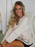 Luxuii Women's Ribbed V Neck Long Sleeve Sweaters