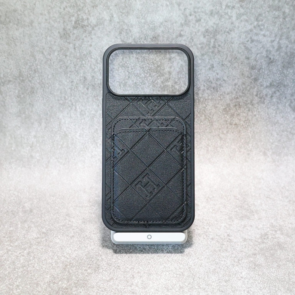 Stamped Leather Case With Card Holder For iPhone 17 / 16 / 15 / 14