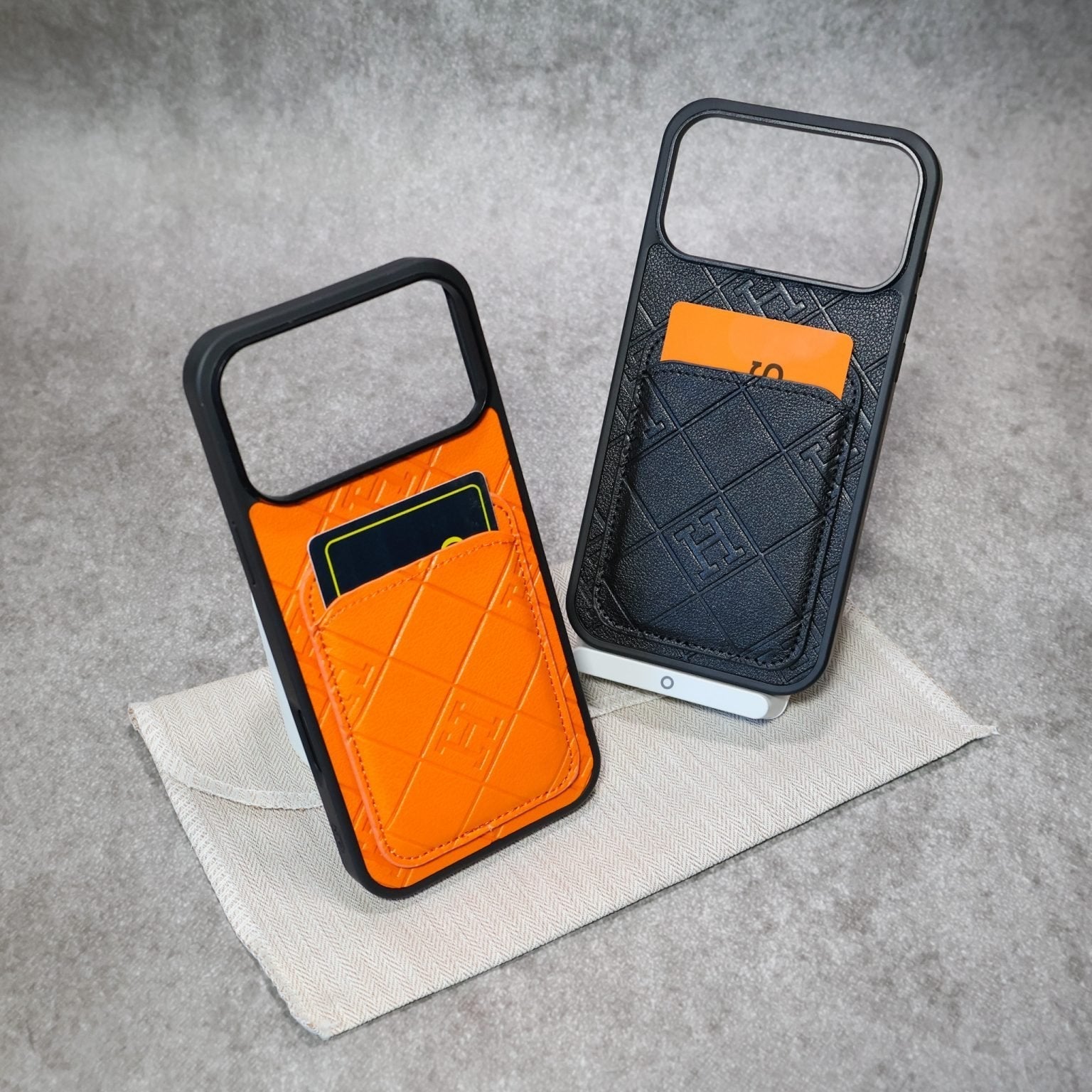 Stamped Leather Case With Card Holder For iPhone 17 / 16 / 15 / 14