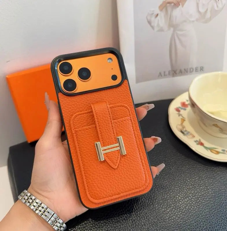 Leather Phone Cover Card Slot For iPhone 12-17 Series
