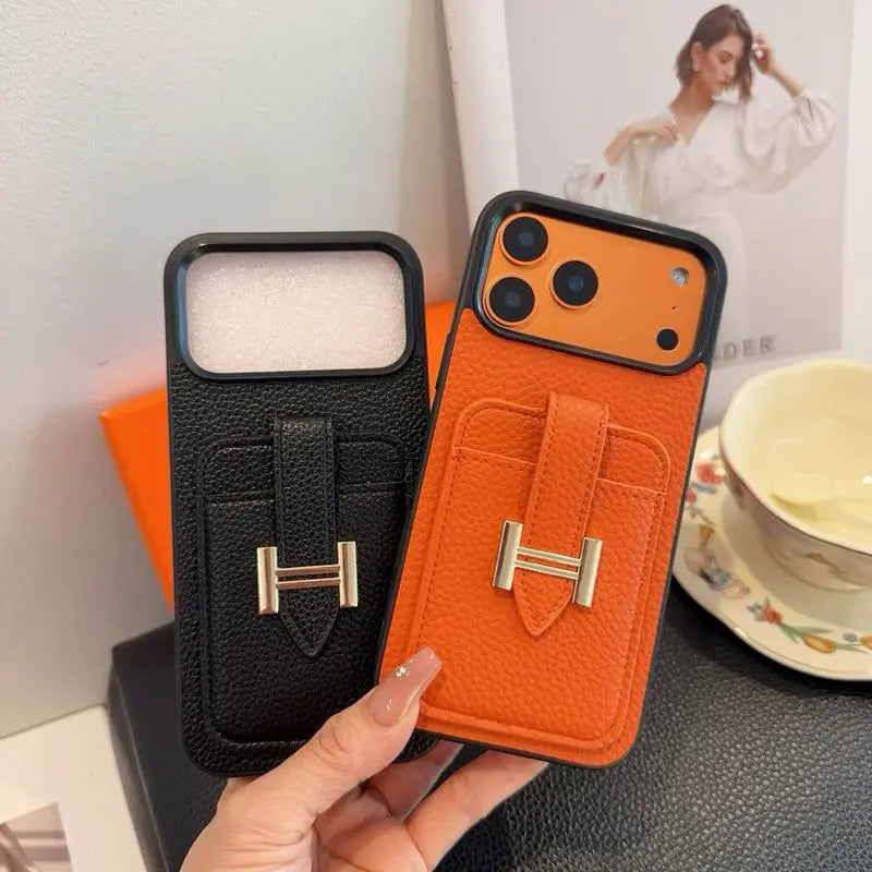 Leather Phone Cover Card Slot For iPhone 12-17 Series